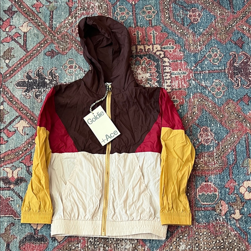 Goldie + Ace Burgundy Track Jacket with Gold Accents